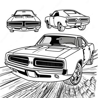 1969 Dodge Charger Racing Action Coloring Page 42754-34145