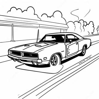 1969 Dodge Charger Racing Action Coloring Page 42754-34146