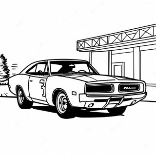 1969 Dodge Charger Racing Action Coloring Page 42754-34148