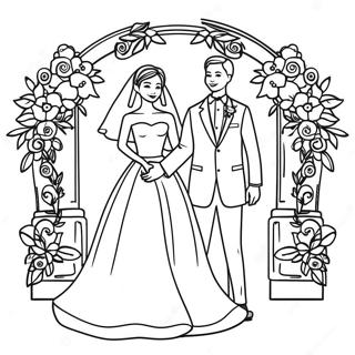 Wedding Day Bride And Groom Coloring Page 42763-34150