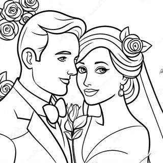 Wedding Day Bride And Groom Coloring Page 42763-34151