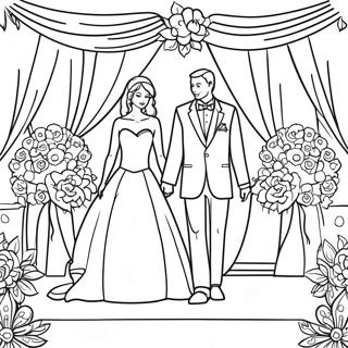 Elegant Wedding Ceremony Coloring Page 42764-34153