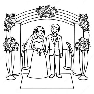 Elegant Wedding Ceremony Coloring Page 42764-34154