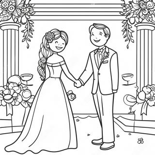 Elegant Wedding Ceremony Coloring Page 42764-34156