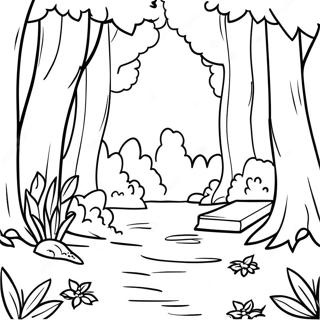 Forest Scene Coloring Page 4276-3533