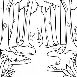 Forest Scene Coloring Page 4276-3534