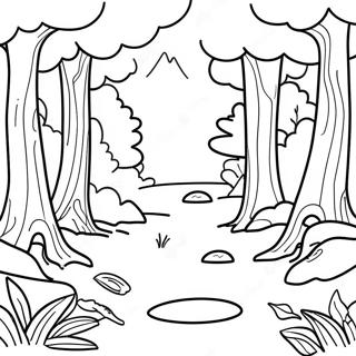 Forest Scene Coloring Page 4276-3536