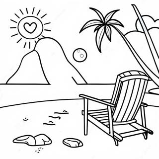 Relaxing Tropical Beach Scene Coloring Page 42774-34162