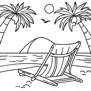 Relaxing Tropical Beach Scene Coloring Page 42774-34164