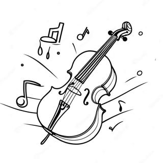 Cute Cello With A Smile Coloring Page 42794-34176