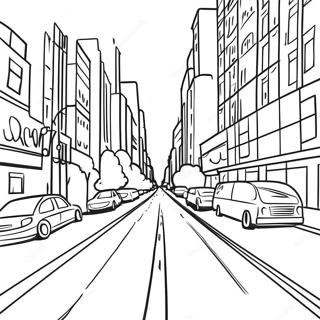 Busy City Road Coloring Page 42804-34187