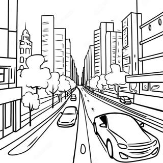 Busy City Road Coloring Page 42804-34188