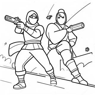 Epic Fortnite Ninja Battle Coloring Page 42854-34241