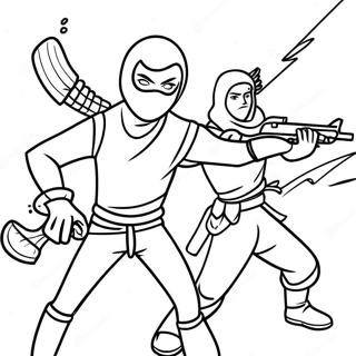 Epic Fortnite Ninja Battle Coloring Page 42854-34243