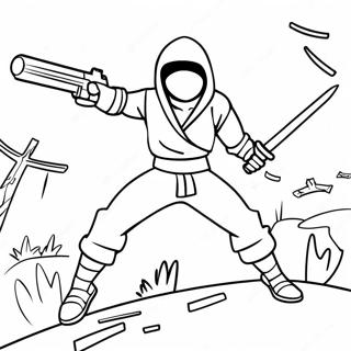 Epic Fortnite Ninja Battle Coloring Page 42854-34244