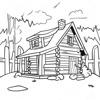 Cozy Cabin Coloring Page 4286-3543