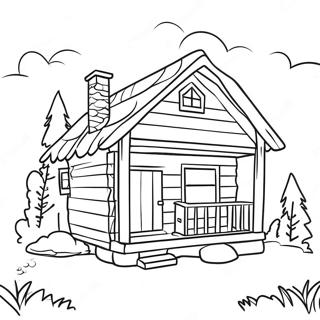 Cozy Cabin Coloring Page 4286-3544