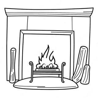 Warm Fireplace Coloring Page 4287-3549