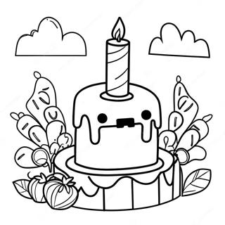 Minecraft Birthday Cake Coloring Page 42883-34246