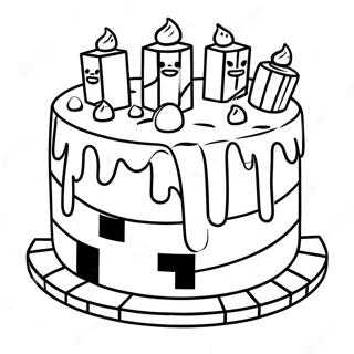 Minecraft Birthday Cake Coloring Page 42883-34247