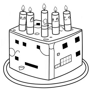 Minecraft Birthday Cake Coloring Page 42883-34248