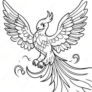 Phoenix Rising From Flames Coloring Page 42893-34253