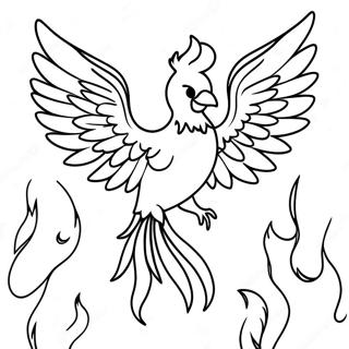 Phoenix Rising From Flames Coloring Page 42893-34256