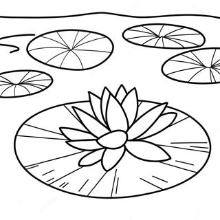 Serene Lily Pad Scene Coloring Page 42904-34266