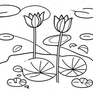 Serene Lily Pad Scene Coloring Page 42904-34267