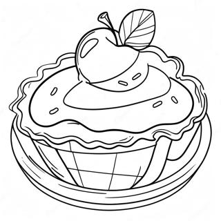 Delicious Apple Pie With Whipped Cream Coloring Page 42954-34305