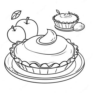 Delicious Apple Pie With Whipped Cream Coloring Page 42954-34306