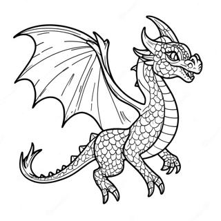 Colorful Hivewing Dragon In Flight Coloring Page 42974-34321