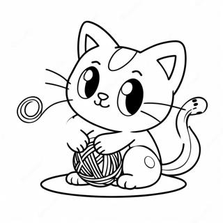 Cute Litten Playing With Yarn Coloring Page 42984-34329