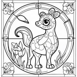 Colorful Animal Stained Glass Coloring Page 42993-34334