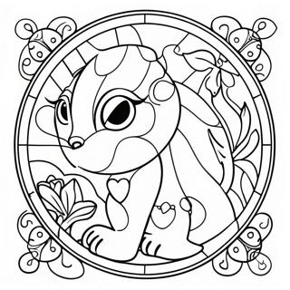 Colorful Animal Stained Glass Coloring Page 42993-34336