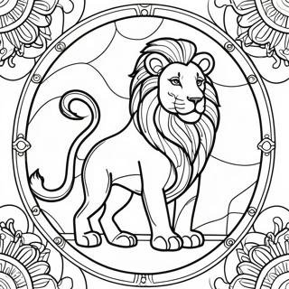 Majestic Lion Stained Glass Coloring Page 42994-34337