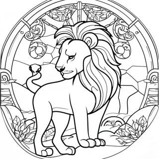 Majestic Lion Stained Glass Coloring Page 42994-34340