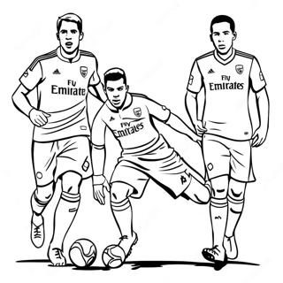 Arsenal Players In Action Coloring Page 43014-34350