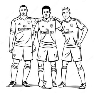 Arsenal Players In Action Coloring Page 43014-34352