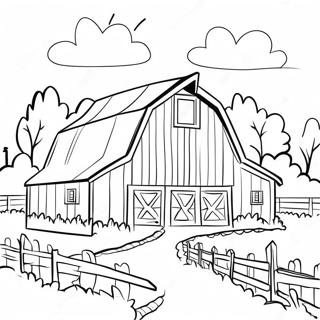 Realistic Barn Landscape Coloring Page 43023-34355