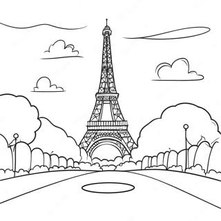 Eiffel Tower At Sunset Coloring Page 43034-34369