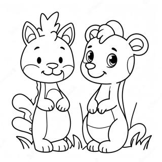 Cute Animal Friends Coloring Page 43044-34377