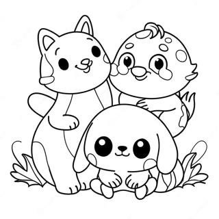 Cute Animal Friends Coloring Page 43044-34379