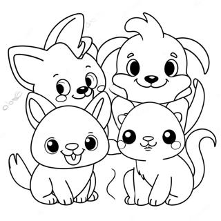 Cute Animal Friends Coloring Page 43044-34380