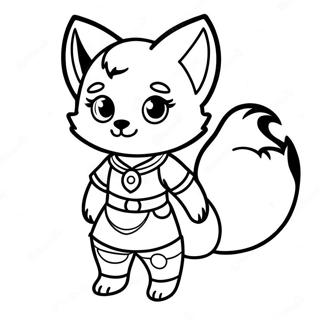 Cute Fox Anime Girl Coloring Page 43053-34390