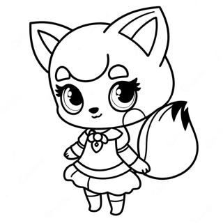 Cute Fox Anime Girl Coloring Page 43053-34392