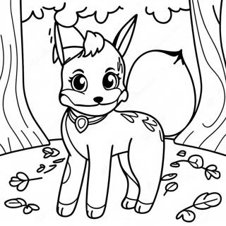 Adventurous Fox Anime Girl In Forest Coloring Page 43054-34384