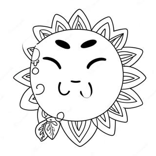 Hippie Sun And Moon Coloring Page 43063-34388