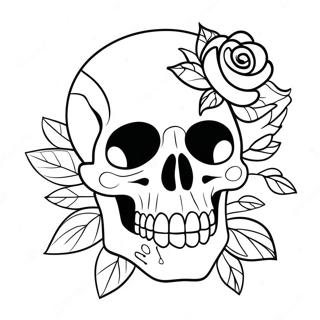 Rose Skull Coloring Pages