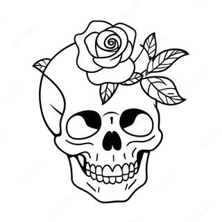 Rose Skull Coloring Page 4306-3556